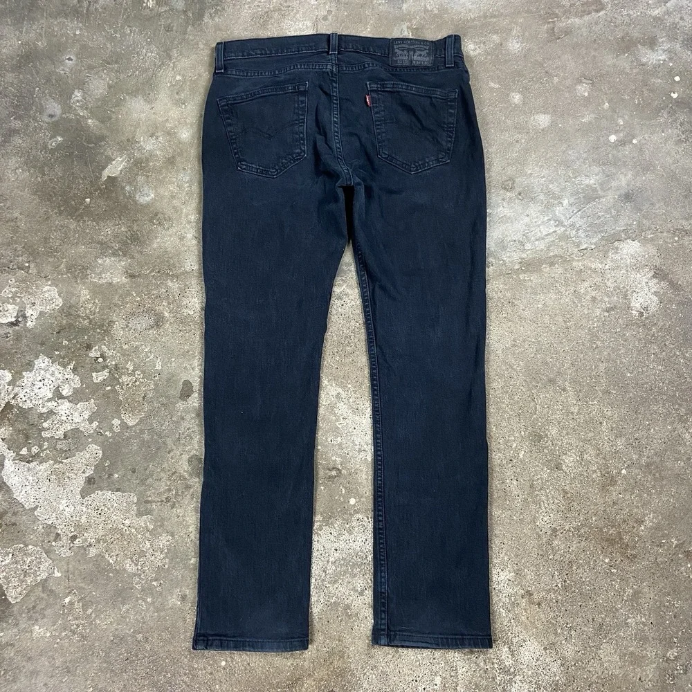 Levi's 511 Jeans Size 34x30 Black Denim Dark Wash Slim Fit Narrow Leg Zip Fly